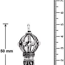 mahi Beautifully Crafted Hanuman 'Gada' Pendant Rhodium Alloy Pendant image 4