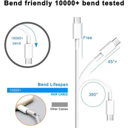 MAK Type C 2.4 A 1.3 m Type C to C 60W PD Support Fast Data Sync Charging Cable image 3