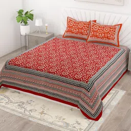 sirat enterprises Cotton Queen Flat 0 TC Printed Bedsheet-picture-31