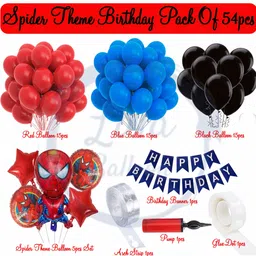 lala balloon Adorable Spiderman Theme Birthday Decoration Combo Kit for Kids image 2