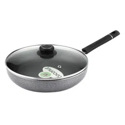 coconut Ardent 9.4 Inch Grey & Black Aluminium Frying Pan with Lid image 3