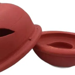aathi traders Earthenware Diyas with Lid Terracotta (Pack of 2) Table Diya Set image 2