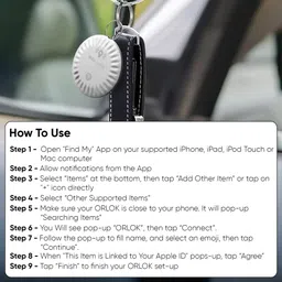 vaku luxos ORLOK AirTag Smart Tracker for Luggage, Pets & Bags, MFi Certified Pack of 1 Safety Smart Tracker image 5