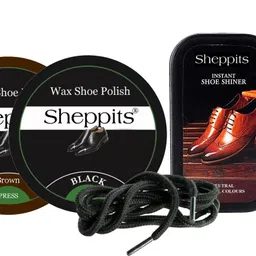 Sheppits Shoe Shiner, Shoe Polish (Black & Brown), Formal Shoe Laces (Black) & Shoe Horn Shoe Care Kit-picture-22