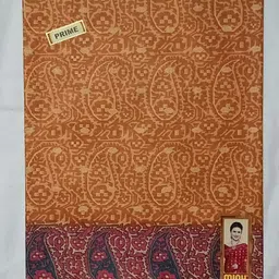 minu fashion Printed, Paisley, Self Design Bollywood Pure Cotton Saree image 2