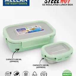 meelan Lunch box for office|Double Wall Inulated|Lunch box School|Lunch |Men,Women|Kids 2 Containers Lunch Box-picture-11