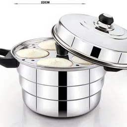 flipkart smartbuy Stainless Steel Idli Pot , 3 Idli Plates, 1 Steamer, 1 Mini Idli Plate Induction & Standard Idli Maker image 2