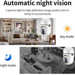 OSM Wireless Bulb Shape PTZ V380 Pro Indoor 360° Spy Camera cctv wifi Security Camera image 2