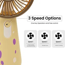 Samogrik Portable Mini Fan With Light Rechargeable Hand Fan with 3 Adjustable Speeds GIRRAFE03 USB Fan, USB Air Cooler, Rechargeable Fan image 3