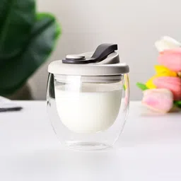 Double-Wall Insulate Glass, Clear, Pack of 1 Glass Coffee Glass Coffee Mug-image-26