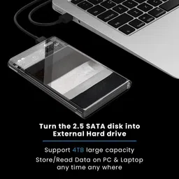 SAENTE USB C 3.1 External Drive Case – 2.5” SATA Tool-Free Enclosure 2.5 inch HDD Enclosure image 3