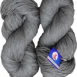 vardhman Tin Tin Steel Grey (300 gm) Wool Hank Hand knitting wool / Art Craft soft fingering crochet hook yarn, needle knitting yarn thread dye Z AG-picture-16