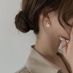 dressberry Cute Fashion Korean Earrings AD Stone for Women Everyday Wear Alloy Stud Earring image 4