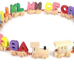 kidzoie Wooden Alphabet Train Toy Set A-Z Educational Montessori Toy for Kids image 1