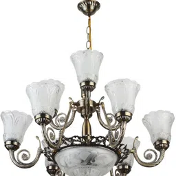 learc Antique Brass Finish Chandelier Ceiling Lamp-picture-10