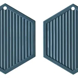 pepplo Pvc Coaster C-D Triangle-Blue_2,Pack of 2 Silicone Trivet-picture-29