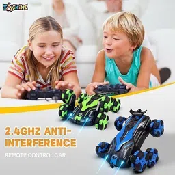 kiroq 6 Wheel Remote Control Stunt Drift Car with Laser Lights & 360 Degree Rotating image 3