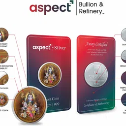 aspect bullion & refinery Shiv Parvati D-ZHM S 999 10 g Silver Coin image 3