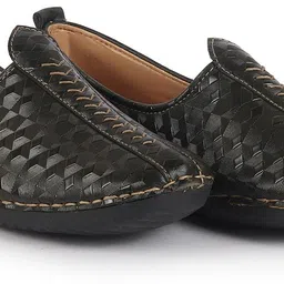 fausto Textured Print Ethnic Slip On Juttis for Wedding|Traditional Sherwani Mojaris For Men-picture-12