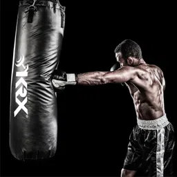 krx Phantom 4 Feet Unfilled Black Punching Bag SRF Material with Chain Hanging Bag image 4