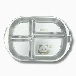 mayil Kids Meal Plates Panda 4(Stainless steel) - Stainless Steel-picture-11