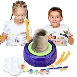 nickspool Pottery Wheel Toy Set with Clay & Painting Kit – Arts & Crafts Playset for Kids image 5
