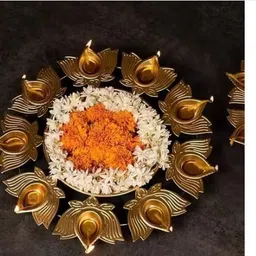 new ways enterprises Diya Shape Flower Decorative Urli Bowl for Floating Flowers and Tea Light Copper Table Diya-picture-35