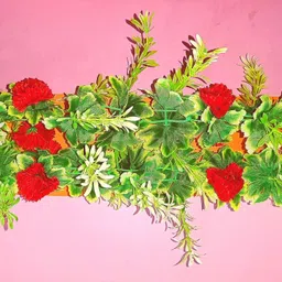 kingstyle impex Artificial Flowers Home Decoration Vine & Creepers Plant Wall Hanging Chain 77C Multicolor Rose Artificial Flower image 2