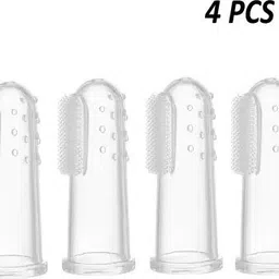daydreamer Baby Finger Toothbrush Teeth Clear Soft Silicone Tooth Brush Rubber Pack of 04 Soft Toothbrush-picture-26
