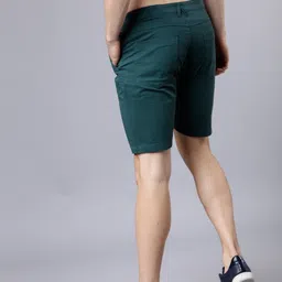 highlander Solid Men Dark Green Chino Shorts image 3