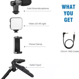 NETZI Best Video Making Vlog Tripod Kit With Microphone and Light For Broadcast Tripod Kit image 4