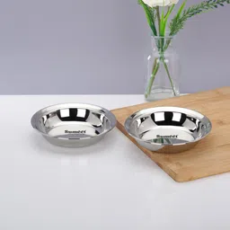 sumeet Stainless Steel Heavy Gauge Multi Utility Serving Plates 14.5cm Dia Half Plate-picture-38