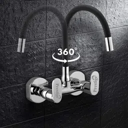 prestige Ocean Brass Sink with Flexible Swivel Spout with Hot & Cold Water Feature Kitchen Mixer Faucet image 4