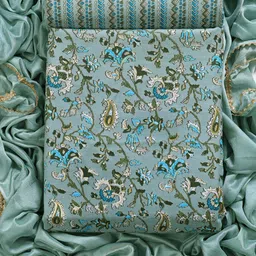 clemira Unstitched Cotton Blend Salwar Suit Material Floral Print-picture-28