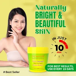 Aaryanveda Haldi-Chandan Bleach Cream Instant Glow Fairness Facial Pack for All Skin Types image 2
