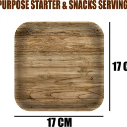 zido Wood Look Multipurpose Snacks/Starter Plate for serving all type of snacks Q02 Quarter Plate image 3