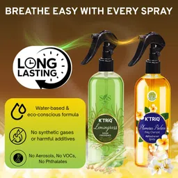 k'triq Lemon Grass & Nagchampa, Premium fragrance room freshener combo pack Spray image 4