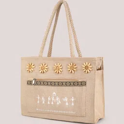 dazzle Women Beige Tote image 4