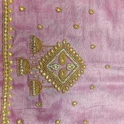 khusi fashion Unstitched Silk Blend Blouse Material Embellished, Self Design image 1