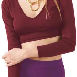theblazzee Casual Regular Sleeves Solid Women Maroon Top image 4