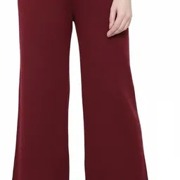tnq Women Regular Fit Maroon Wool Trousers-picture-18