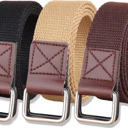 zoro Men Casual Gold, Black, Brown Canvas Belt-picture-26