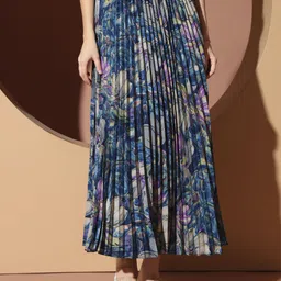 otabu Women Printed Pleated Multicolor Skirt image 3