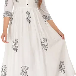 priyshi designing Women Printed Viscose Rayon Flared Kurta image 1