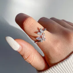 Zarkan 925 Hallmark Silver Sparkling Butterfly Ring Sterling Silver Cubic Zirconia Rhodium Plated Ring image 2