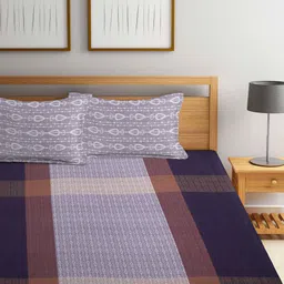 Arrabi Multicoloured 300 TC Super King Ethnic Motifs Cotton Bedsheet with 2 Pillow Covers image 3