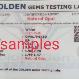 jemsprime 10.25 Ratti Opal Stone Certified Natural FireTop Quality White Opal Stone Opal Stone Pendant image 4