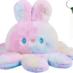 gking Tredy Rainbow cute octopus soft toy With Keychain Combo- 30 cm image 2