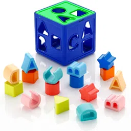 s sukan tex Educational Shape Sorting Cube Toy for Kids | Alphabet & Color Block Puzzle image 2
