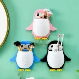 webdealz Plastic Penguin Design Wall Mounted Storage Organizer for Bathroom/Kitchen Etc x3.88 Storage Basket image 3